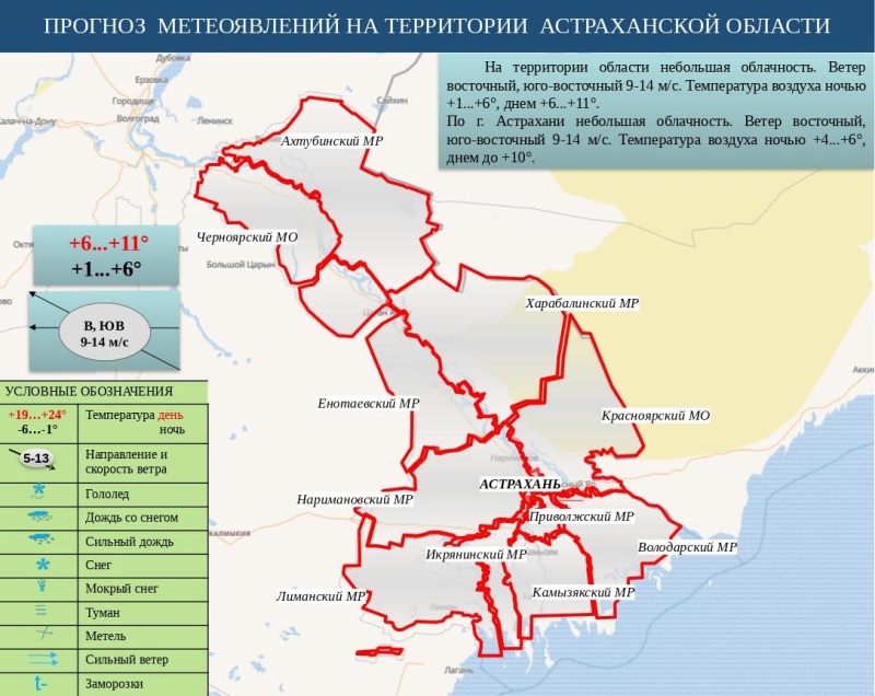 Оперативный ежедневный сводный прогноз вероятности возникновения чрезвычайных ситуаций на территории Астраханской области на 24 ноября 2024 г.