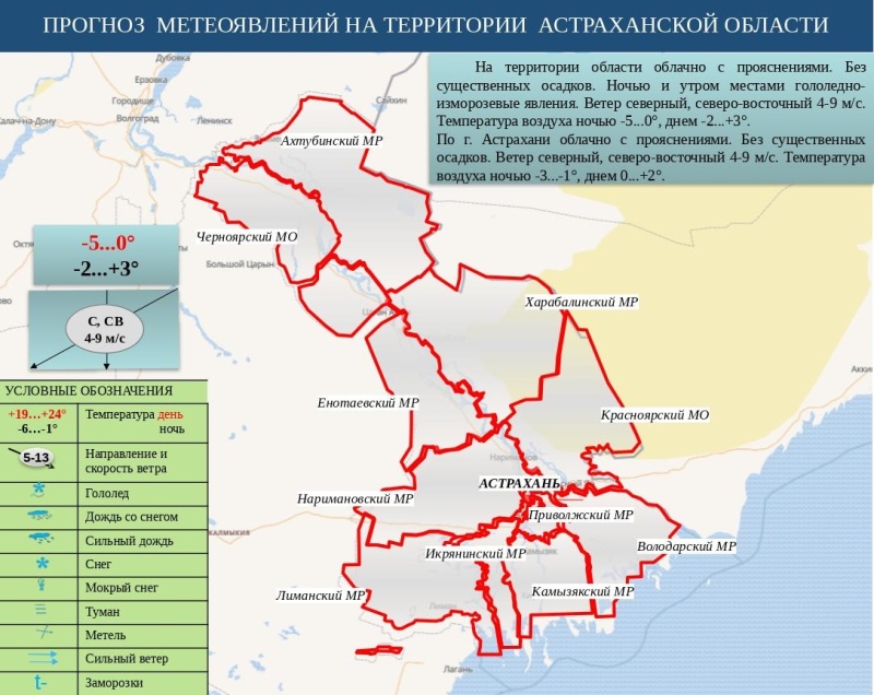 Оперативный ежедневный сводный прогноз вероятности возникновения чрезвычайных ситуаций на территории Астраханской области на 01 декабря 2024 г.